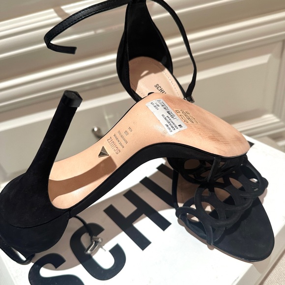 SCHUTZ - Sthefany Black Suede Heels - Picture 2 of 3